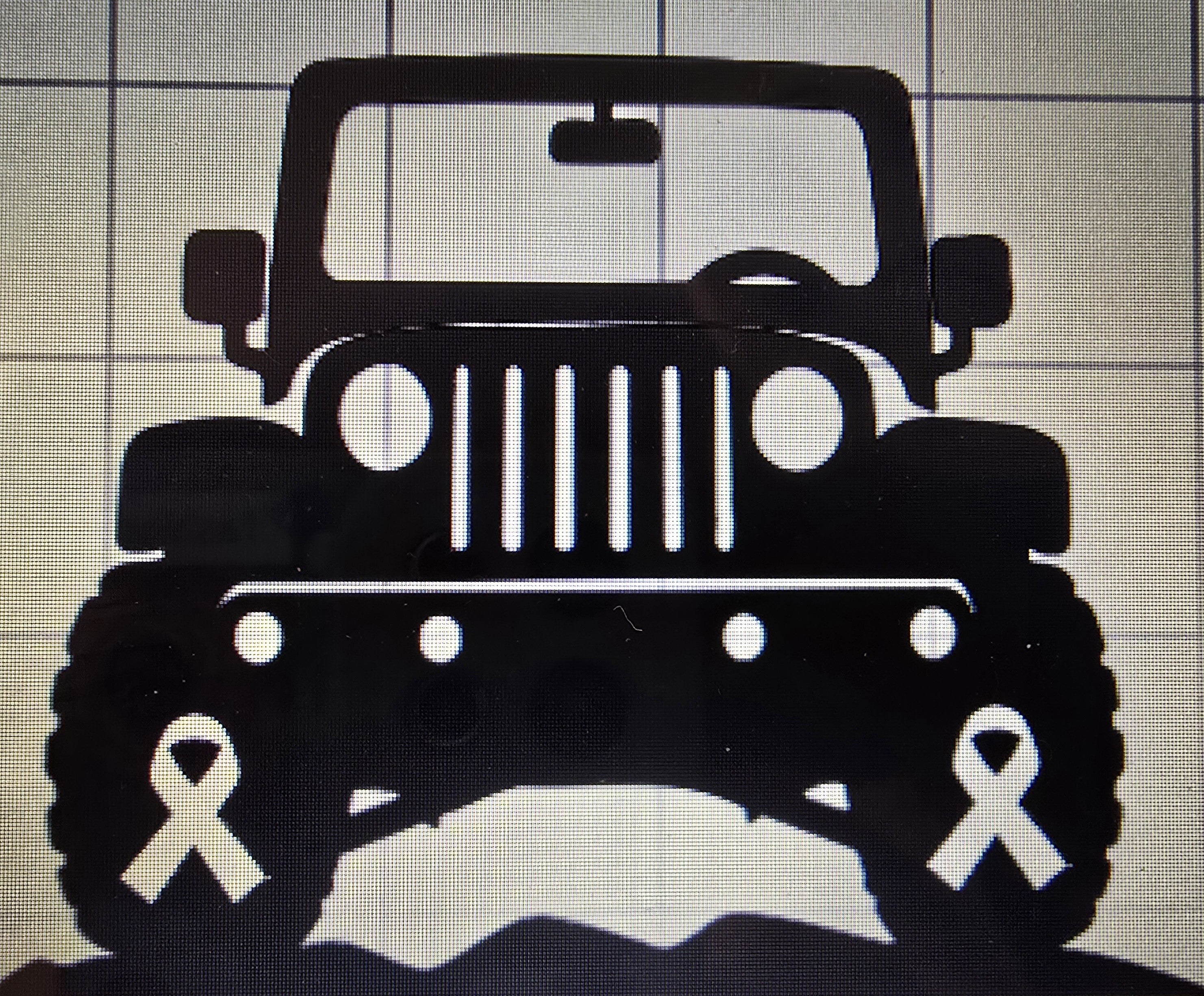 JEEP CANCER AWARENESS CAR DECAL